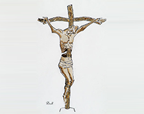 十字架のキリストの画像